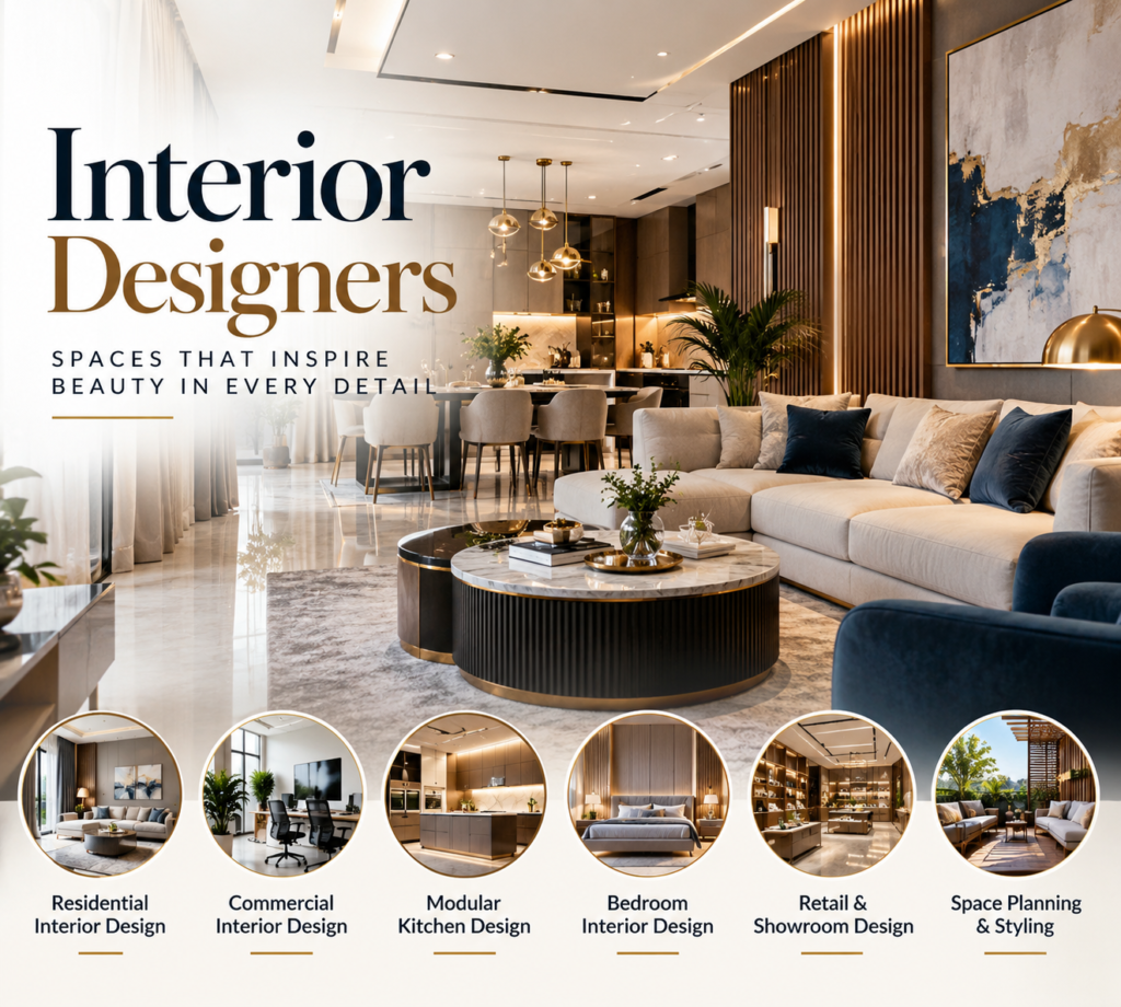 Interior designers for Residential & Commercial Spaces